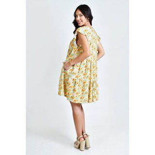 Foto 3 | Foto 3 | Vestido de Flores Roman Fashion Amarillo para Mujer