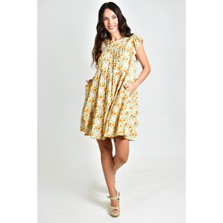 Foto 5 | Foto 5 | Vestido de Flores Roman Fashion Amarillo para Mujer