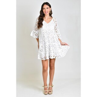 Foto 1 | Foto 1 | Vestido Detalle Calado /juvenil, 8515 (blanco) Blanco