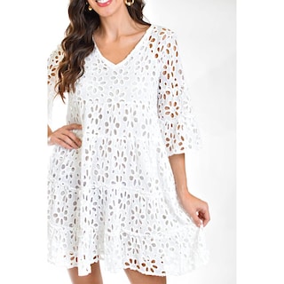 Foto 4 | Foto 4 | Vestido Detalle Calado /juvenil, 8515 (blanco) Blanco