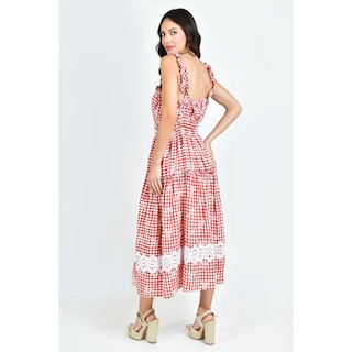 Foto 3 | Foto 3 | Vestido Campesino Roman Fashion Rojo para Mujer