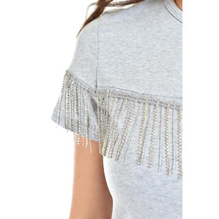 Foto 4 | Foto 4 | Vestido Casual con Pedreria Roman Fashion /juvenil 37407 Gris