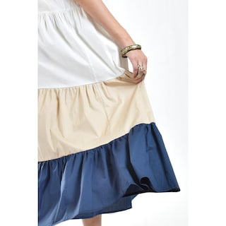 Foto 4 | Foto 4 | Vestido de Popelina Tricolor Roman Fashion /juvenil 883 Beige