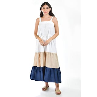 Foto 6 | Foto 6 | Vestido de Popelina Tricolor Roman Fashion /juvenil 883 Beige