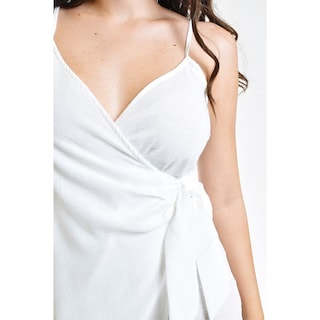 Foto 4 | Foto 4 | Vestido con Nudo Roman Fashion Blanco Juvenil