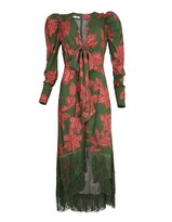 Vestido Con Flecos Candelaria J&b Talla S Color Verde