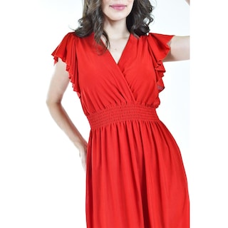 Foto 4 | Foto 4 | Vestido Manga con Volantes Roman FashionJuvenil Rojo