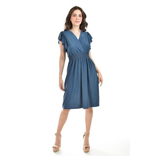 Foto 1 | Foto 1 | Vestido Manga con Volantes Roman Fashion Juvenil Azul