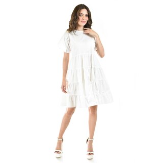 Foto 1 | Foto 1 | Vestido De Popelina Manga Olan Roman Fashion /juvenil, 486 (blanco) Blanco