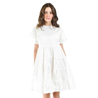 Foto 5 | Foto 5 | Vestido De Popelina Manga Olan Roman Fashion /juvenil, 486 (blanco) Blanco