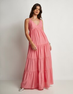 Foto 1 | Foto 1 | Vestido Devendi Color Rosa Largo Escote V