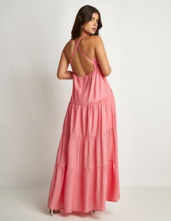 Foto 2 | Foto 2 | Vestido Devendi Color Rosa Largo Escote V