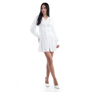 Foto 1 | Foto 1 | Vestido Camisero Roman Fashion /juvenil, 20033 (blanco) Blanco