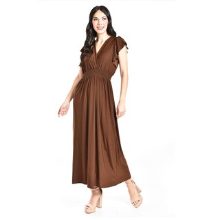 Foto 4 | Foto 4 | Vestido Largo Manga Volantes Roman Fashion /juvenil, 9940-so (cafe) Cafe