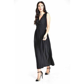 Foto 1 | Foto 1 | Vestido Largo Cintura Smock Roman Fashion / Juvenil, 8801-so (negro) Negro