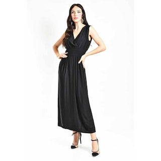 Foto 3 | Foto 3 | Vestido Largo Cintura Smock Roman Fashion / Juvenil, 8801-so (negro) Negro