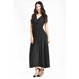 Foto 4 | Foto 4 | Vestido Largo Cintura Smock Roman Fashion / Juvenil, 8801-so (negro) Negro