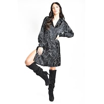 Vestido Rostro Abstracto Roman Fashion /juvenil, 1008 (negro) Negro