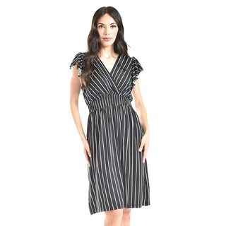 Foto 1 | Foto 1 | Vestido De Rayas Roman Fashion /juvenil, 8867-strp (negro Rayas) Negro
