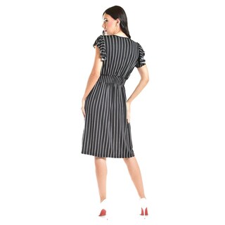 Foto 3 | Foto 3 | Vestido De Rayas Roman Fashion /juvenil, 8867-strp (negro Rayas) Negro