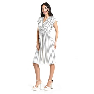 Foto 2 | Foto 2 | Vestido De Rayas Roman Fashion /juvenil, 8867-strp (blanco Rayas) Blanco