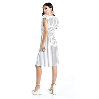 Foto 3 | Foto 3 | Vestido De Rayas Roman Fashion /juvenil, 8867-strp (blanco Rayas) Blanco