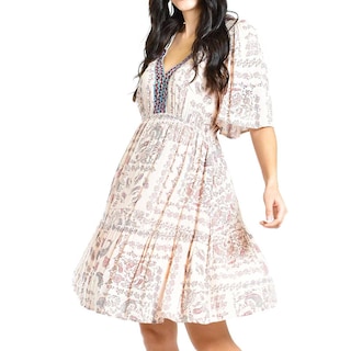 Foto 4 | Foto 4 | Vestido Corto Bohemio Roman Fashion /juvenil, 41544 (durazno) Rosa Claro