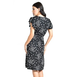 Foto 3 | Foto 3 | Vestido Flores Cintura Smock Roman Fashion /juvenil, 8867-12 (negro Flor) Negro