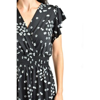 Foto 4 | Foto 4 | Vestido Flores Cintura Smock Roman Fashion /juvenil, 8867-12 (negro Flor) Negro