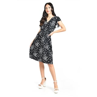 Foto 5 | Foto 5 | Vestido Flores Cintura Smock Roman Fashion /juvenil, 8867-12 (negro Flor) Negro