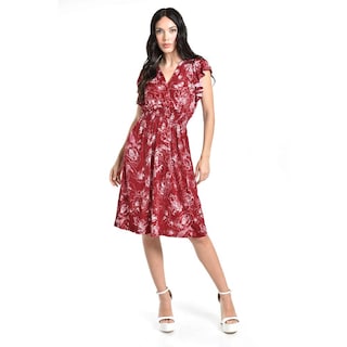 Foto 5 | Foto 5 | Vestido Estampado Roman Fashion /juvenil, 8867-13 (vino) Vino