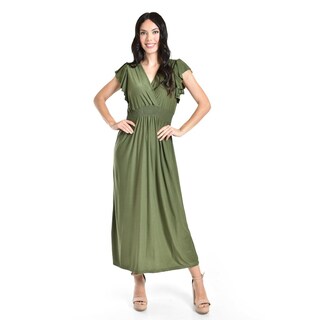 Foto 1 | Foto 1 | Vestido Largo Manga Volantes Roman Fashion /juvenil, 9940-so (verde Militar) Verde