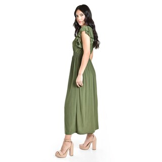 Foto 2 | Foto 2 | Vestido Largo Manga Volantes Roman Fashion /juvenil, 9940-so (verde Militar) Verde