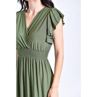 Foto 4 | Foto 4 | Vestido Largo Manga Volantes Roman Fashion /juvenil, 9940-so (verde Militar) Verde