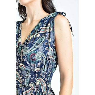 Foto 4 | Foto 4 | Vestido Estampado De Paisley Roman Fashion /juvenil, 8802x-11 (azul Marino) Azul Marino