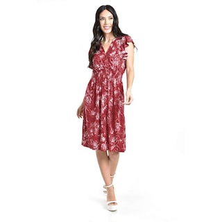 Foto 1 | Foto 1 | Vestido Estampado Roman Fashion /juvenil, 8867-13 (vino) Vino