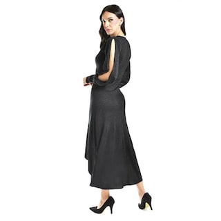Foto 4 | Foto 4 | Vestido De Brillos Con Abertura En La Manga Roman Fashion /juvenil, 32456 (negro) Negro