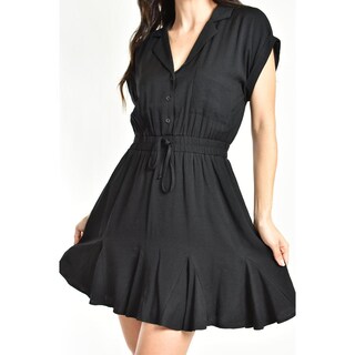 Foto 4 | Foto 4 | Vestido Camisero Con Cintura Elastica Roman Fashion /juvenil, 24703 (negro) Negro