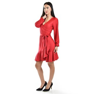 Foto 2 | Foto 2 | Vestido De Satin Envolvente Roman Fashion /juvenil, 4351 (rojo) Rojo