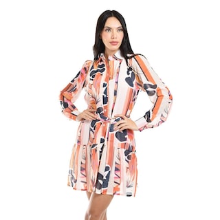 Foto 1 | Foto 1 | Vestido Camisero Con Cinto Roman Fashion /juvenil, 3827 (durazno Lineas) Rosa Claro