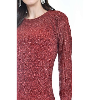 Foto 4 | Foto 4 | Vestido Glitter Con Lentejuela Roman Fashion /juvenil, 4222 (rojo) Rojo