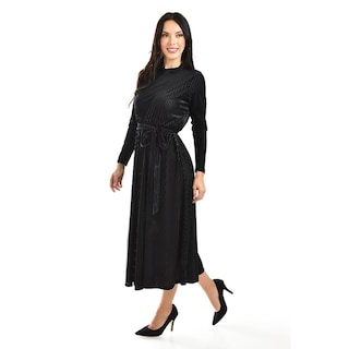 Foto 2 | Foto 2 | Vestido Midi De Terciopelo Roman Fashion /juvenil, 3826 (negro) Negro