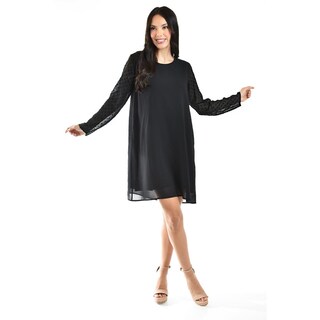 Foto 1 | Foto 1 | Vestido De Mangas Con Relieve Roman Fashion /juvenil, 3823 (negro) Negro