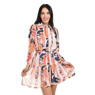 Foto 4 | Foto 4 | Vestido Camisero Con Cinto Roman Fashion /juvenil, 3827 (durazno Lineas) Rosa Claro