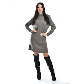 Foto 4 | Foto 4 | Vestido De Punto Con Cuello Alto Roman Fashion /juvenil, 3821 (cafe) Cafe
