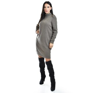Foto 5 | Foto 5 | Vestido De Punto Con Cuello Alto Roman Fashion /juvenil, 3821 (cafe) Cafe