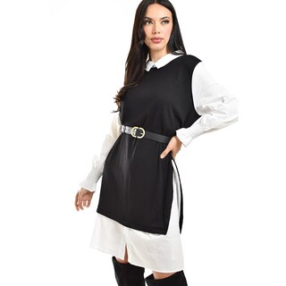 Foto 4 | Foto 4 | Vestido Camisero Con Chaleco Roman Fashion /juvenil, 3820 (negro) Negro