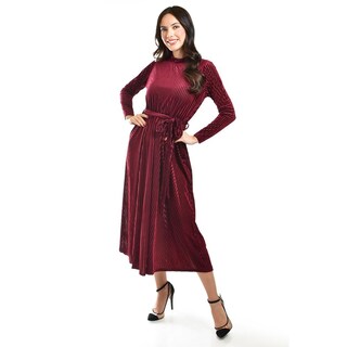 Foto 1 | Foto 1 | Vestido Midi De Terciopelo Roman Fashion /juvenil, 3826 (vino) Vino