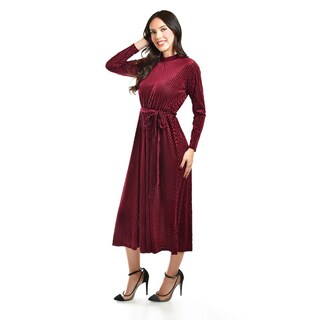 Foto 2 | Foto 2 | Vestido Midi De Terciopelo Roman Fashion /juvenil, 3826 (vino) Vino