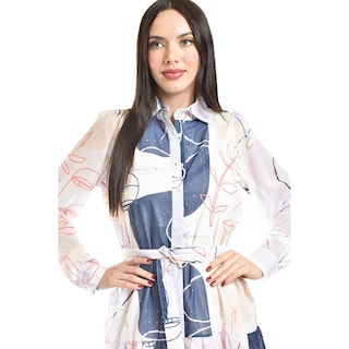 Foto 4 | Foto 4 | Vestido Camisero Con Cinto Roman Fashion /juvenil, 3827 (azul Marino /lila) Lila